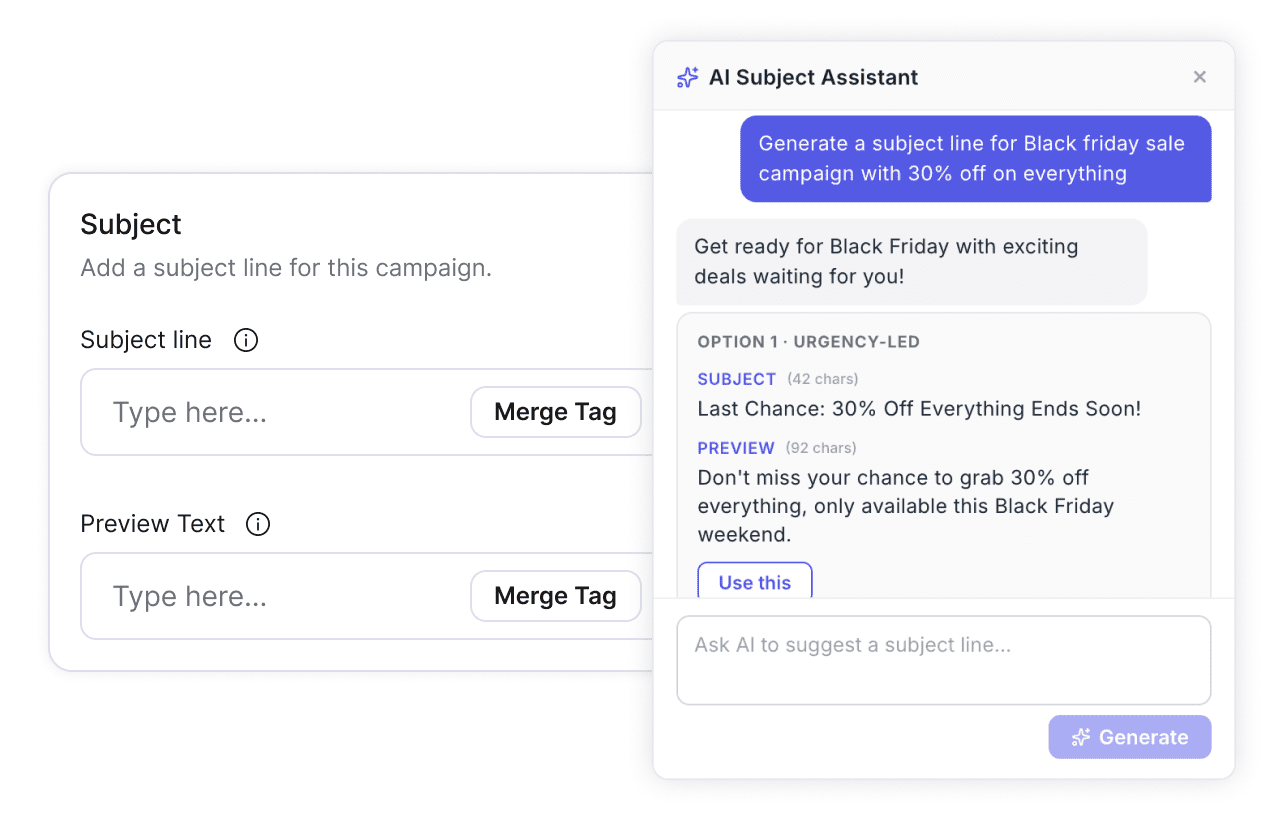 AI-generated email subject lines in Adflipr