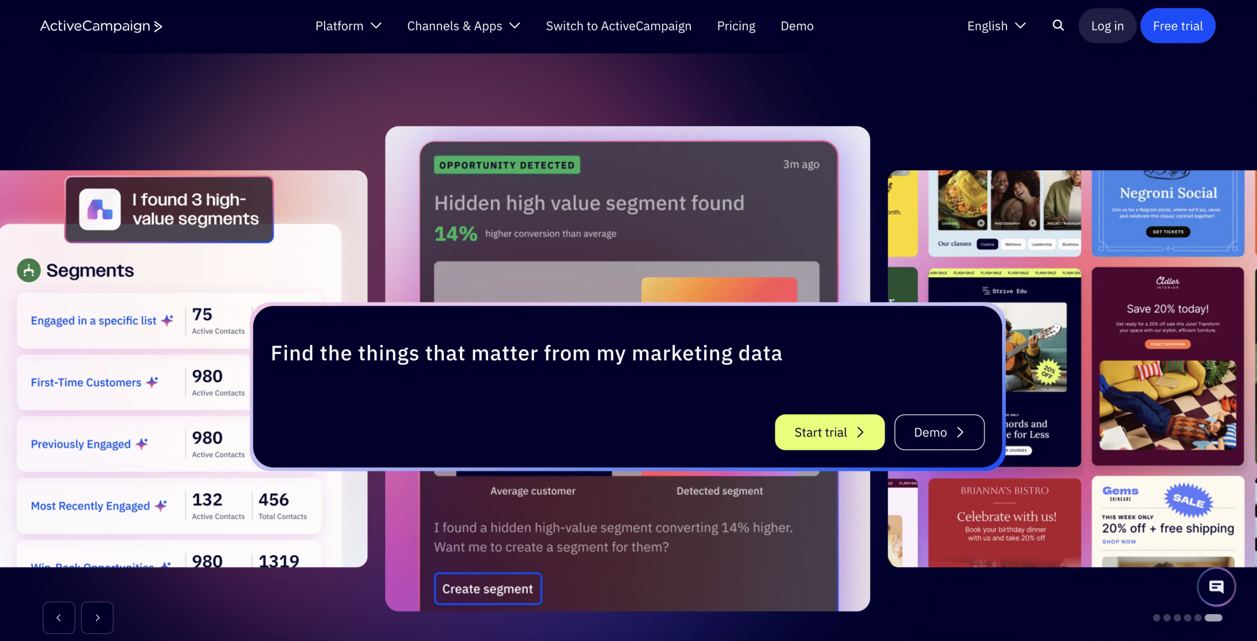ActiveCampaign App Interface - CRM and Automation